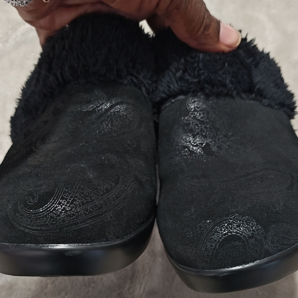 Alegria Isabelle Black Beauty Mules Women's Fur-Lined Shoes size 38/7.5-8 - Picture 9 of 11